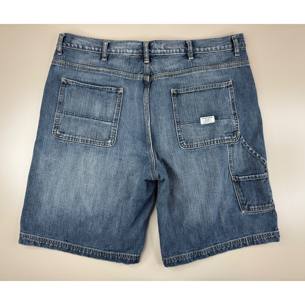 Y2K Gap Carpenter Jorts Shorts Men 40 Blue 2006‎ Denim Workwear Baggy Utility